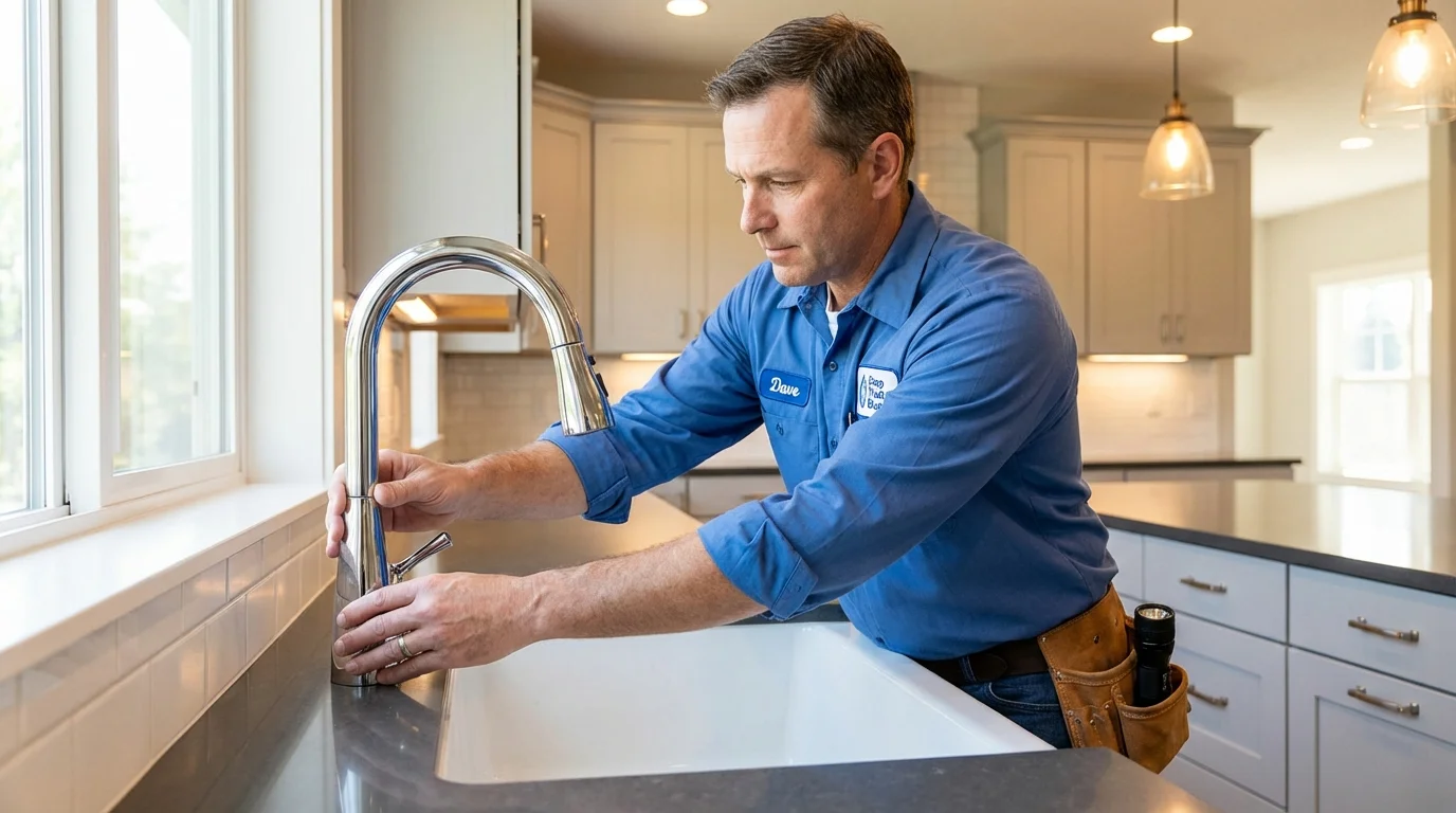 Kitchen faucet installation by Johns Plumbing LLC in Ore City